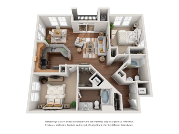 Davini Floor Plan at The Tuscany, Alexandria, VA