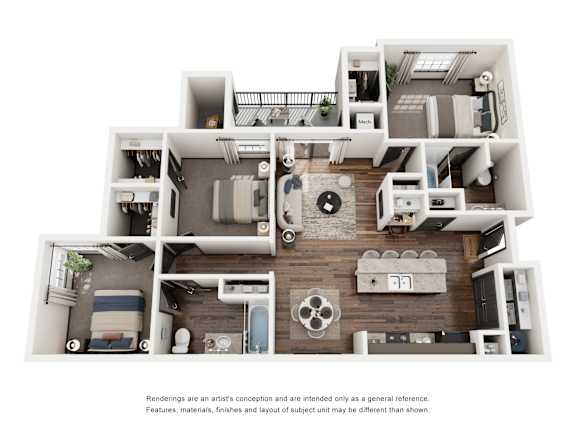 A floor plan of a small apartment with a kitchen, living room, and bathroom.