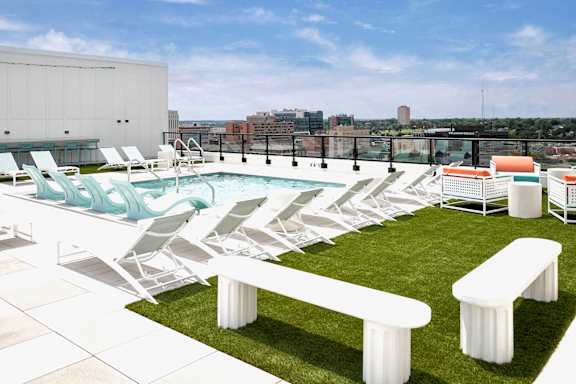 Rooftop deck at The Artisan at 39th in Omaha, NE