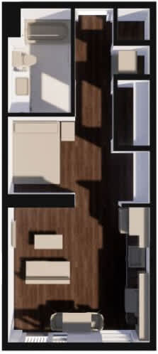 A modern abstract artwork with a combination of geometric shapes and lines.