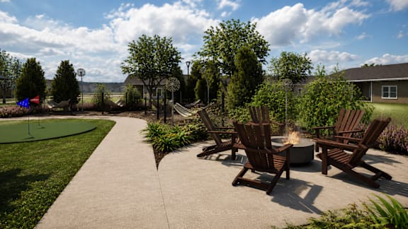 Firepit area at Briar Hills, Omaha, NE, 68118