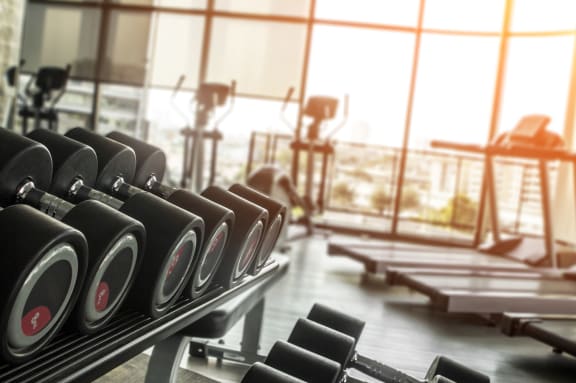 Fitness Center Kitchens with extra countertop space at Dundee Apartments in Omaha, NE