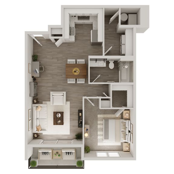 821 SF One Bedroom Laurel floor plan  at 148 Place in Omaha, NE