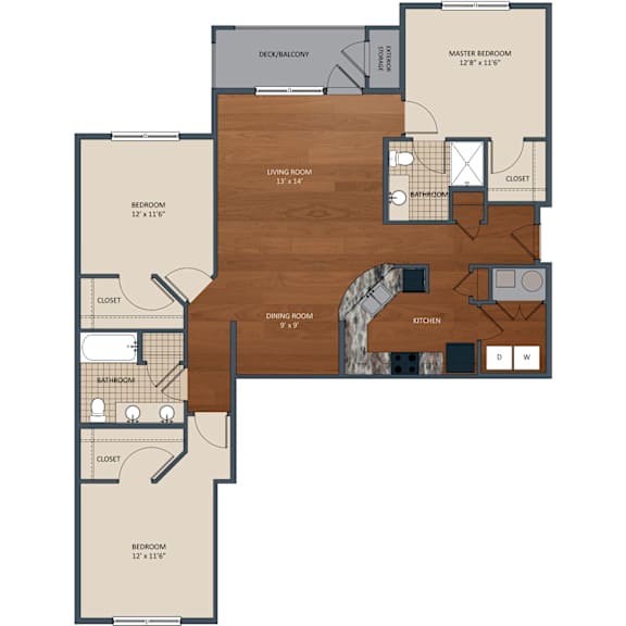 1,401 SF Three-Bed Two Bath Floor Plan at Aventine at Wilderness Hills in Lincoln, NE