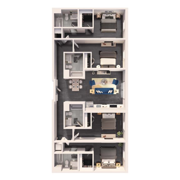 Four bedroom floor plan at Crystal Flats in Bentonville, AR