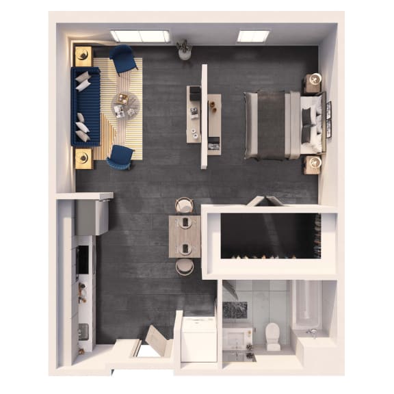 Studio standard floor plan at Crystal Flats in Bentonville, AR