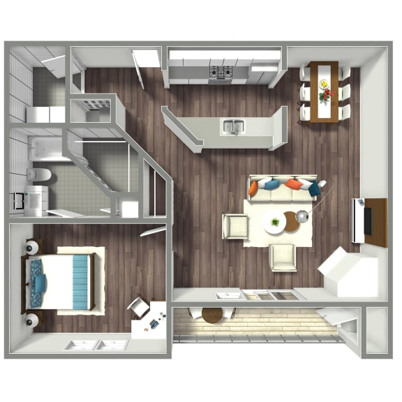 1050 SF one bedroom fapartment home at Parkwood Terrace in Omaha, NE