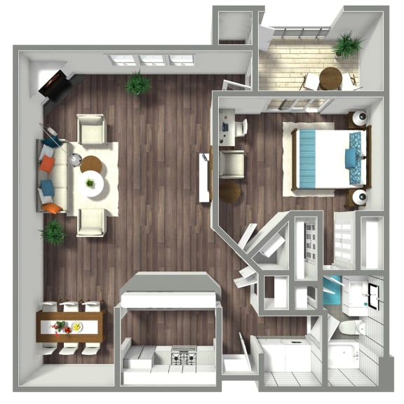 1000 SF One Bedroom apartment home at Parkwood Terrace in Omaha, NE