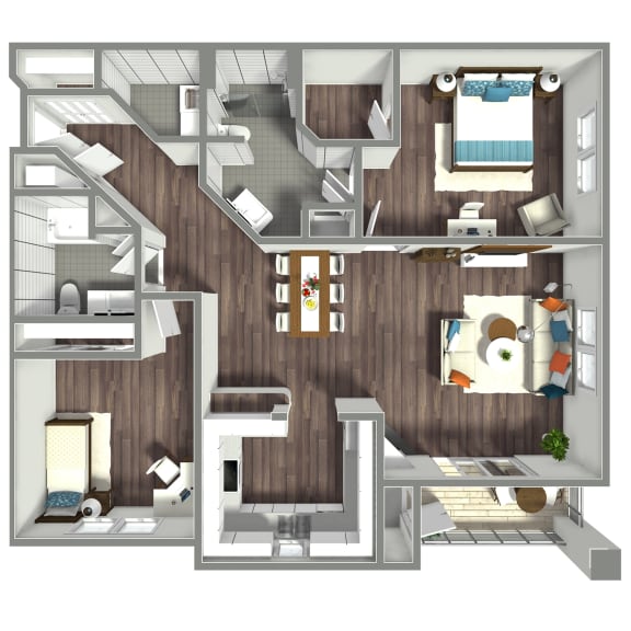 1350 SF Two bedroom apartment home at Parkwood Terrace in Omaha, NE