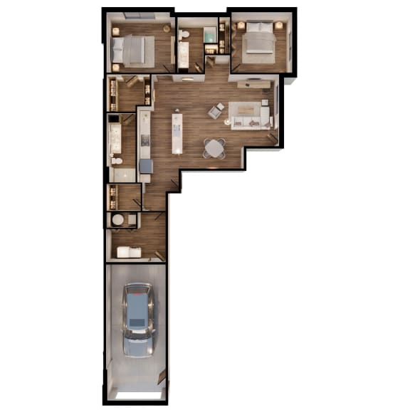 1302 SF two bedroom floor plan at Sterling at Prairie Trail North in Ankeny, IA