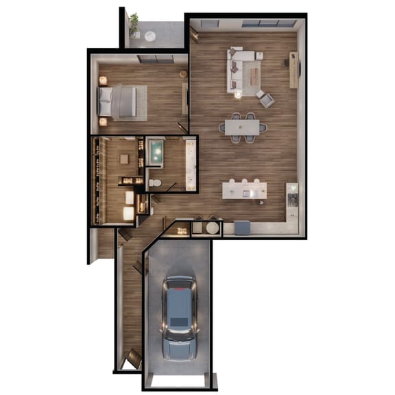 1242 SF two bedroom floor plan at Sterling at Prairie Trail North in Ankeny, IA