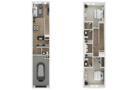 The Cambridge two bedroom floor plan at The Grove in Rogers, AR