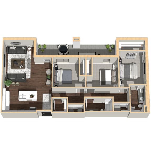 1,437 SF Three Bedroom Apartment Home at Vue 178 in Omaha, NE
