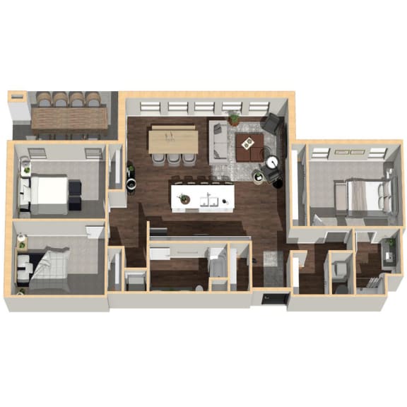 1,496 SF Three Bedroom Apartment Home at Vue 178 in Omaha, NE