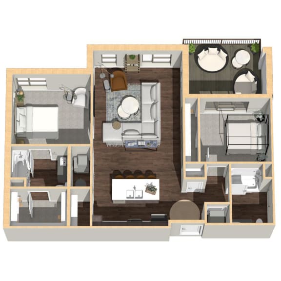 1,144 SF Two Bedroom Apartment Home at Vue 178 in Omaha, NE