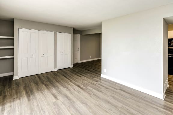 Plank flooring amenity -  beautiful newly-renovated one, two and three bedroom apartment townhomes with high-end finishes at Highpoint Apartments in Omaha, NE