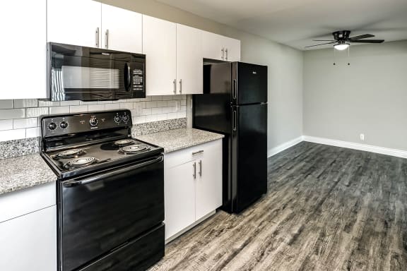 Beautiful newly-renovated one, two and three bedroom apartment townhomes with high-end finishes at Highpoint Apartments in Omaha, NE