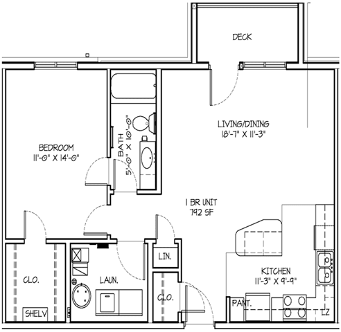 the plan of the ground floor of a house with bedrooms and baths