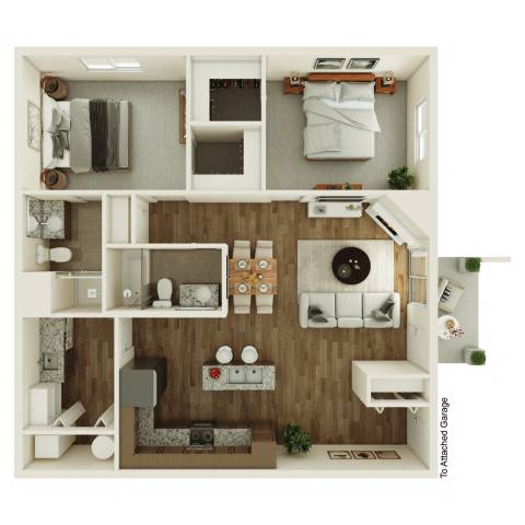 A dollhouse living room with a couch, chair, and coffee table.