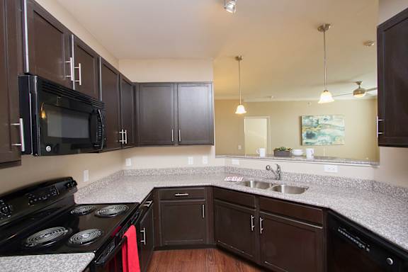Contemporary Kitchen Space with Granite Countertops