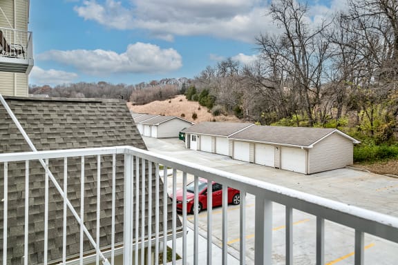 Balcony at CopperCreek apartments in Council Bluffs, IA