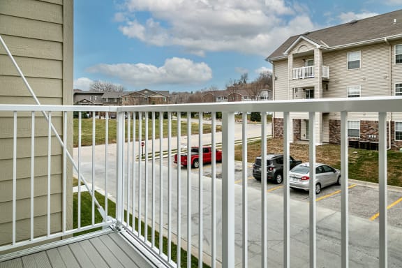 Balcony at CopperCreek apartments in Council Bluffs, IA