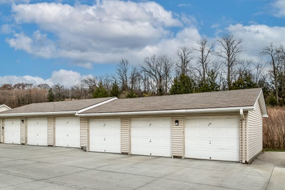 Detached garages at CopperCreek apartments in Council Bluffs, IA