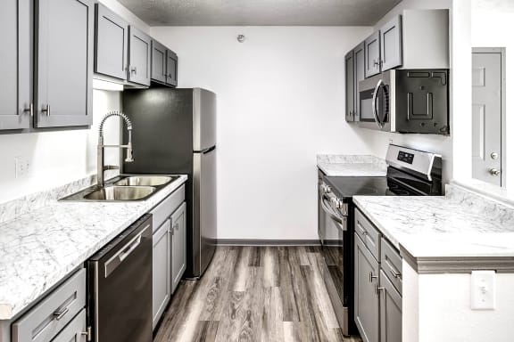 Newly renovated Kitchen at Deer Park Apartments in Council Bluffs, IA