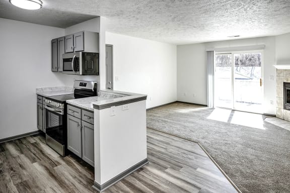 Newly renovated Kitchen at Deer Park Apartments in Council Bluffs, IA