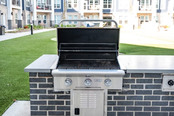 Gas grilling stations at Fireside at Waukee in Waukee, IA