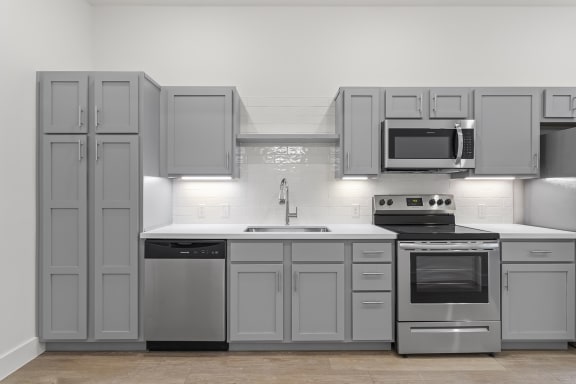 Subway Tile Kitchen Backsplash at G at Market in Bentonville, AR