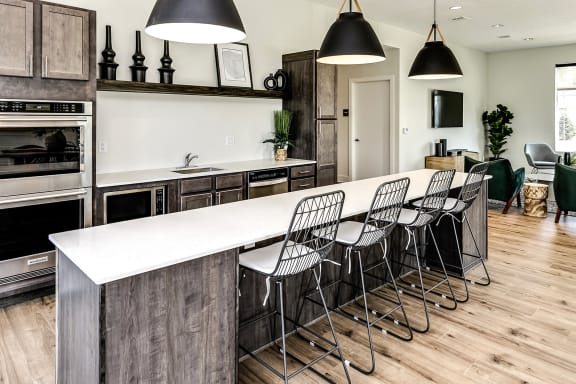 Clubhouse with kitchen at Hanover Flats in Bennington, NE
