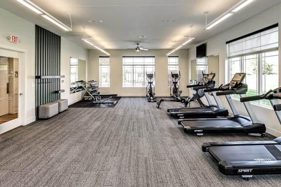 Fitness Center with ample exercise equipment at Hanover Flats in Bennington, NE