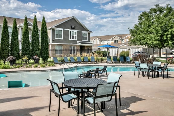 Relaxing Pool at Legacy Commons Apartments in Omaha, NE