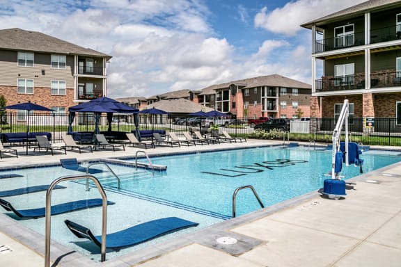 Two Resort-Style Pools at The Apartments at Lux 96 in Papillion, NE