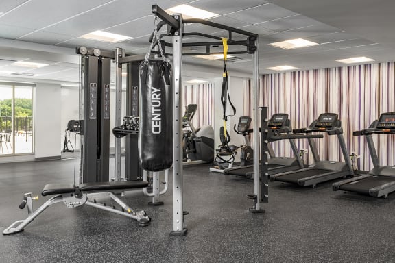 24-Hour Fitness Center at The Nexus at Gray's Landing in Downtown Des Moines, NE