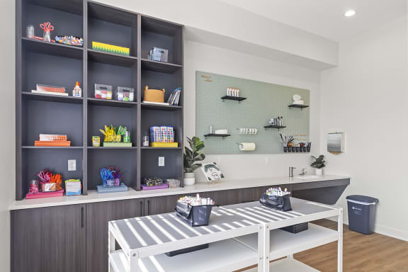 Arts and Craft Lounge at Page Living at Pinnacle Hills in Rogers, AR