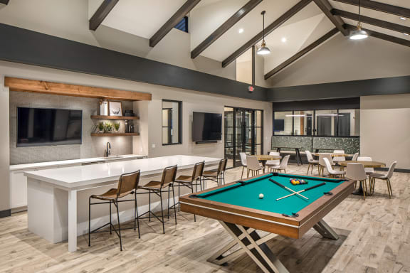 Billards table with bar at Park 125 in Omaha, NE