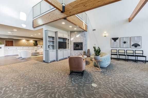 Community Lounge and Coffee Bar at Parkside Apartments & Shops in Bentonville, AR