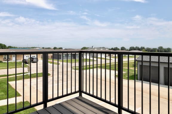 Patio/balcony at Prairie Park Apartments in Wayne, NE
