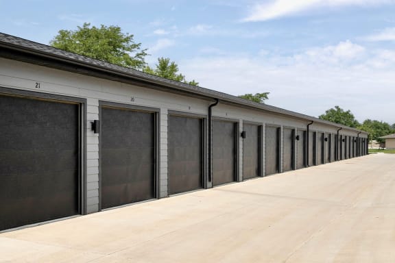 Garages at Prairie Park Apartments in Wayne, NE