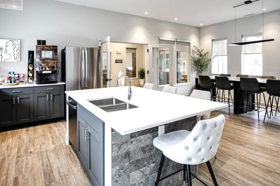 Clubhouse With Kitchen at Sandstone Villas Apartments, Omaha, NE