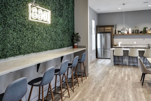 Community room with large kitchen at The 8801 in Lincoln, NE