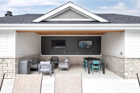 Pergolas with Pool Size TVs at The 8801 in Lincoln, NE