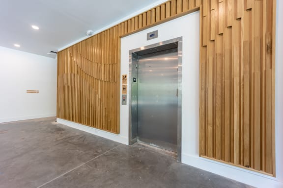 Elevator at The Howard East Central in Bentonville, AR