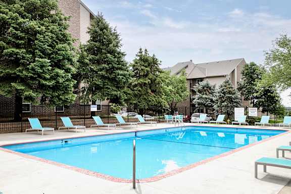 Three swimming pools at The Pointe Apartments in La Vista, NE