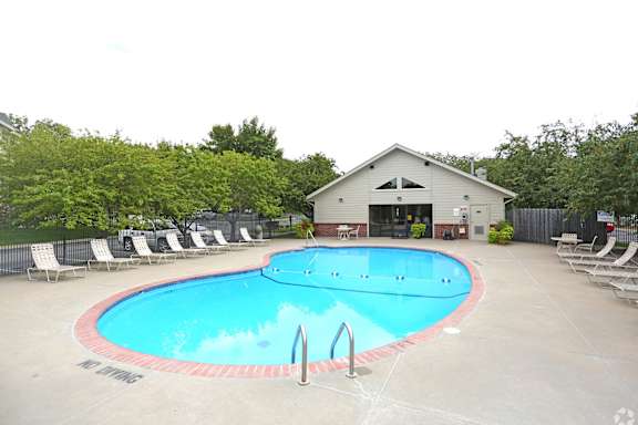 Three swimming pools at The Pointe Apartments in La Vista, NE