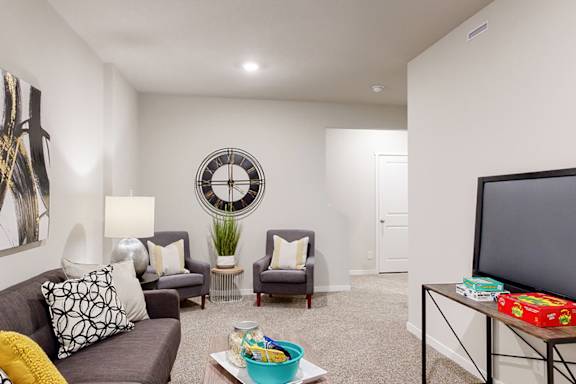 Fully furnished basement at The Trails in Elkhorn, NE