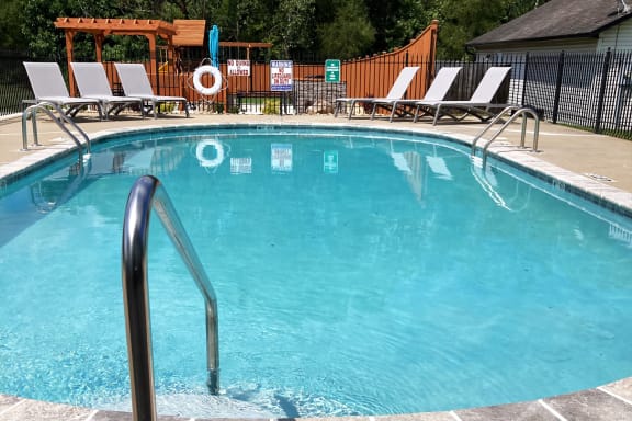 Two heated pools at Touchstone Village in Bentonville, AR