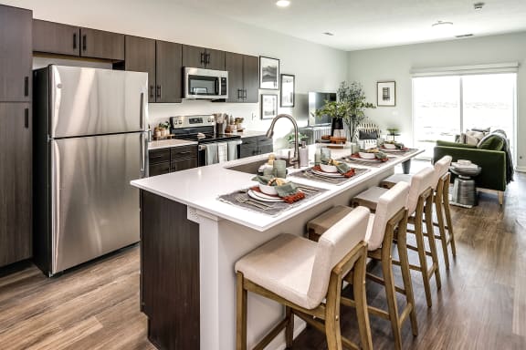 Stainless steel appliances at The Trails at North Streams in Omaha, NE